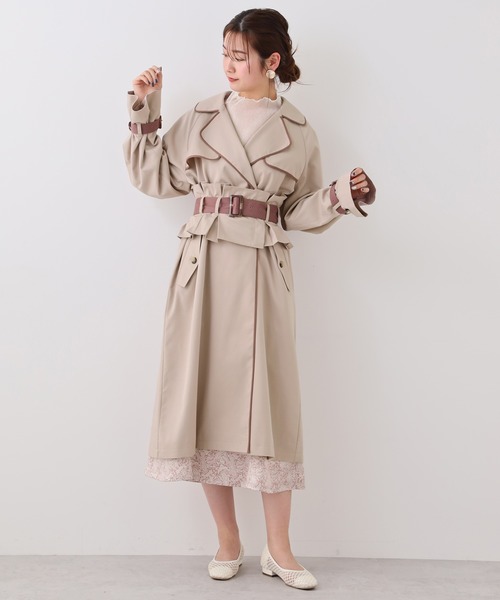 one after another NICE CLAUP(ワンアフターアナザーナイスクラップ)の「コルセット付き配色トレンチコート(トレンチコート・レディース・ベージュ/カーキ・FREE)」の11枚目の写真