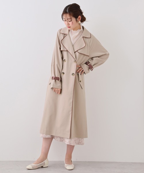 one after another NICE CLAUP(ワンアフターアナザーナイスクラップ)の「コルセット付き配色トレンチコート(トレンチコート・レディース・ベージュ/カーキ・FREE)」の14枚目の写真