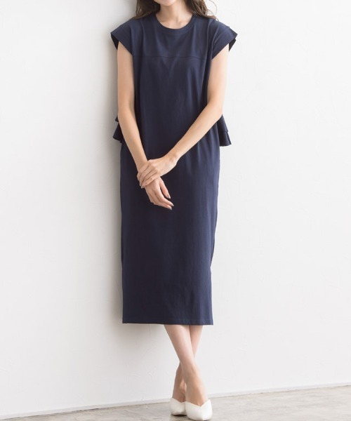 Pierrot(ピエロ)の「バックフリルワンピース 綿100%(ワンピース・レディース・ネイビー/ブラウン/ベージュ系その他/グレイッシュベージュ/ブラック/チャコールグレー/スモーク/モカ・M/L)」の17枚目の写真