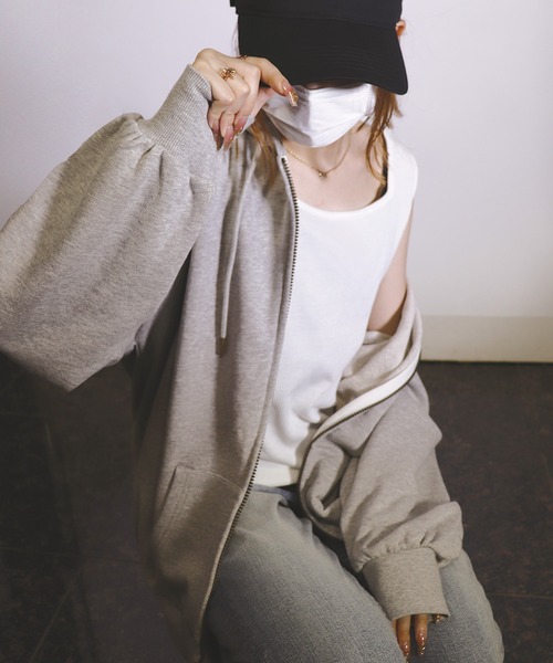 UNDERWRAPS（アンダーラップス）の「裏毛ZIPパーカー(M3)（パーカー・レディース・ブラック/ピンク/ベージュ/グリーン/ナチュラル/ベージュ系その他/グリーン系その他/チャコール/グレー/ブルー/モカ/パープル/ホワイト/ネイビー/杢グレー・L/LARGE/M/MEDIUM）」の17枚目の写真