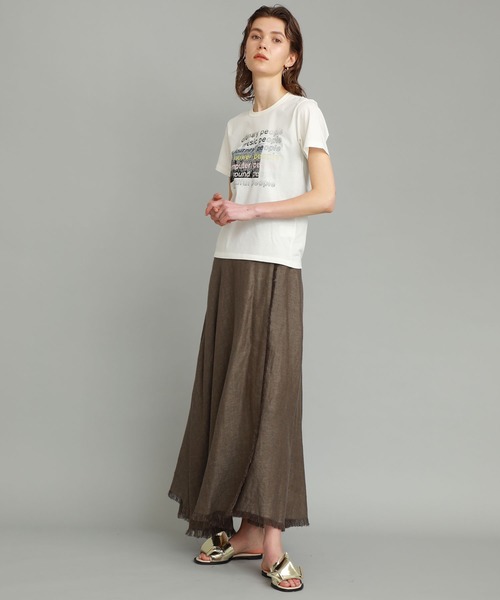 beautiful people(ビューティフルピープル)の「【beautiful people(ビューティフルピープル)】グラジュアリーカラーロゴプリントキッズTシャツ 1015310418(Tシャツ/カットソー・レディース・ホワイト・SMALL)」の2枚目の写真