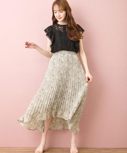Allamanda アラマンダ の イレヘム花柄プリーツスカート スカート Wear