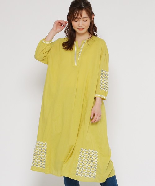 セール Airpapel エアパペル のファッション 刺しゅうキーネックサマーワンピース 575 01 をセール価格で購入できます World ハンドウォッシュ Select ワンピース 刺しゅうキーネックサマーワンピース ワンピース 即日可