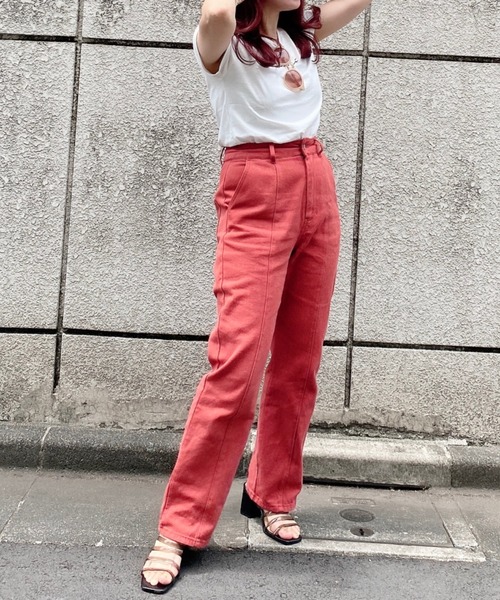 archives（アルシーヴ）の「BACK編み上げストレートカラーパンツ（デニムパンツ・レディース・グレー/オレンジ/ブルー/ラベンダー/グリーン/ブラック/アイボリー・MEDIUM）」の17枚目の写真