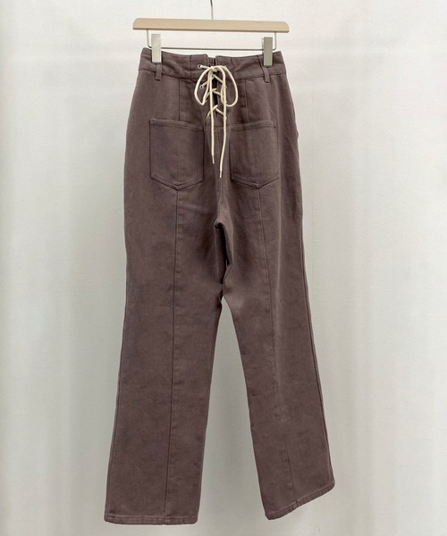 archives（アルシーヴ）の「BACK編み上げストレートカラーパンツ（デニムパンツ・レディース・グレー/オレンジ/ブルー/ラベンダー/グリーン/ブラック/アイボリー・MEDIUM）」の20枚目の写真