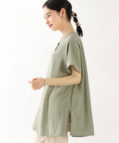LOWRYS FARM（ローリーズファーム）の「バンドカラードルマンシャツ　892382（シャツ/ブラウス・レディース・ホワイト/ブラック/ブルー/グリーン・FREE）」の3枚目の写真