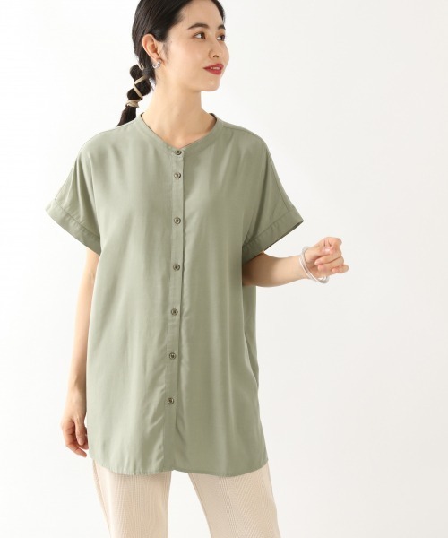 LOWRYS FARM（ローリーズファーム）の「バンドカラードルマンシャツ　892382（シャツ/ブラウス・レディース・ホワイト/ブラック/ブルー/グリーン・FREE）」の7枚目の写真