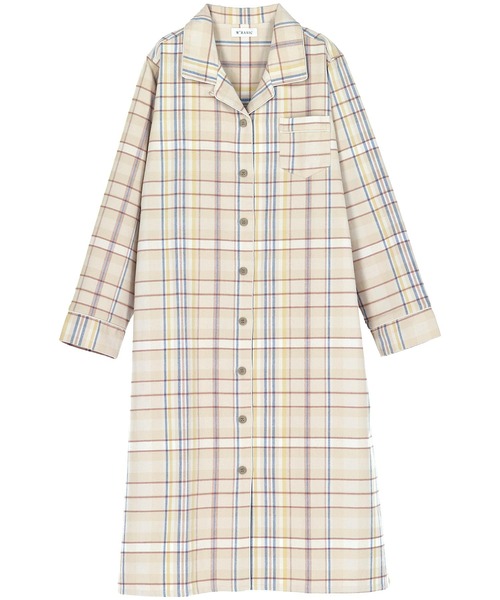 セール W Basic コットンチェックネルシャツ 前開きボタン ワンピース ルームワンピース Amphi アンフィ のファッション通販 Zozotown