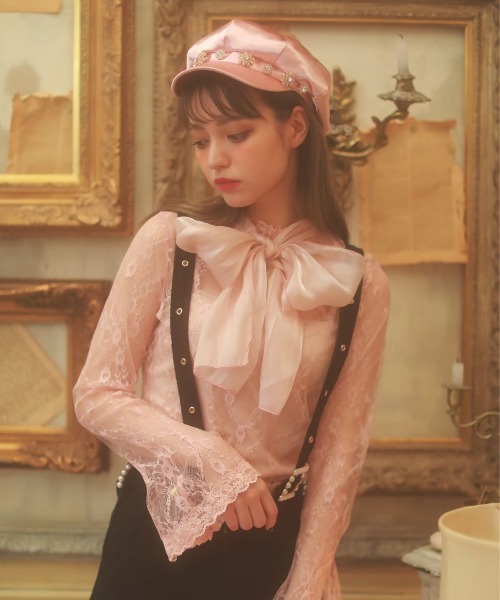 Swankiss（スワンキス）の「NV ribbon lace TOPS（Tシャツ/カットソー