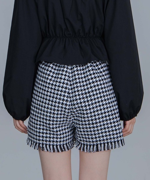 WEGO（ウィゴー）の「WEGO/ツイードチェックショーパン（その他パンツ・レディース・ブラック系その他2・FREE）」の3枚目の写真