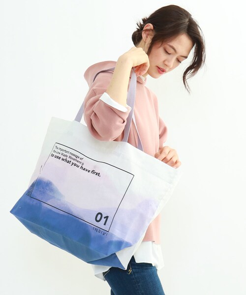 INDIVI(インディヴィ)の「エコバッグ大(エコバッグ/サブバッグ・レディース・パープル/ブルー・00)」の14枚目の写真