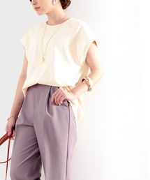 classicalelf | ふんわり柔らか、オーガニックコットン。配色ステッチフレンチTシャツ(Tシャツ/カットソー)