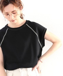 classicalelf | ふんわり柔らか、オーガニックコットン。配色ステッチフレンチTシャツ(Tシャツ/カットソー)