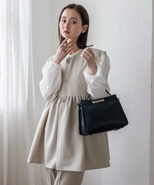 VitaFelice（ヴィータフェリーチェ）の「セレモニーバッグ ワンハンドル2wayミニショルダーバッグ 卒業式 卒園式 入園式 入学式 結婚式（ハンドバッグ・レディース・ブラック/アイボリー/ブラウン系その他/ベージュ系その他/ライトブルー/ブラック系その他/ベージュ系その他2・FREE）」の16枚目の写真