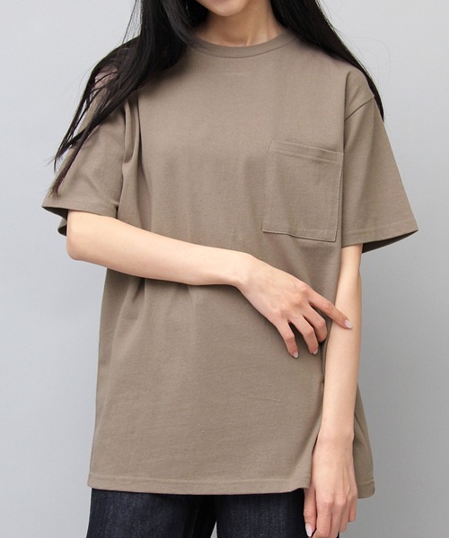 Goodwear（グッドウェア）の「7.6オンス USAコットン ポケット付き 半袖 Tシャツ レギュラーシルエット（Tシャツ/カットソー・メンズ・ホワイト/ベージュ/ブラウン/ブラウン系その他/ブラック/ブルー/カーキ/ピンク/ブラック系その他/グレー/パープル/ミント/ネイビー/グリーン/スミクロ/ブラウン系その他2・M/L/XL）」の6枚目の写真