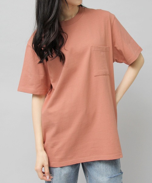 Goodwear（グッドウェア）の「7.6オンス USAコットン ポケット付き 半袖 Tシャツ レギュラーシルエット（Tシャツ/カットソー・メンズ・ホワイト/ベージュ/ブラウン/ブラウン系その他/ブラック/ブルー/カーキ/ピンク/ブラック系その他/グレー/パープル/ミント/ネイビー/グリーン/スミクロ/ブラウン系その他2・M/L/XL）」の16枚目の写真