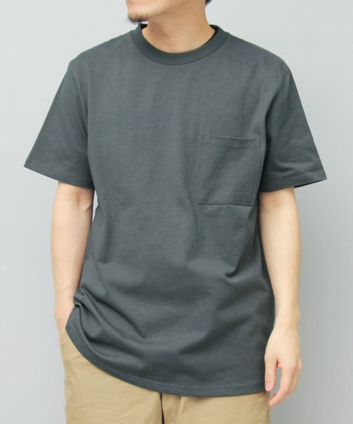 Goodwear（グッドウェア）の「7.6オンス USAコットン ポケット付き 半袖 Tシャツ レギュラーシルエット（Tシャツ/カットソー・メンズ・ホワイト/ベージュ/ブラウン/ブラウン系その他/ブラック/ブルー/カーキ/ピンク/ブラック系その他/グレー/パープル/ミント/ネイビー/グリーン/スミクロ/ブラウン系その他2・M/L/XL）」の14枚目の写真