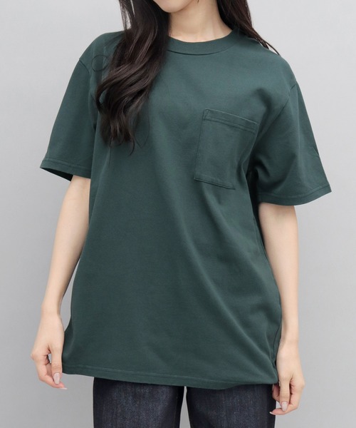 Goodwear（グッドウェア）の「7.6オンス USAコットン ポケット付き 半袖 Tシャツ レギュラーシルエット（Tシャツ/カットソー・メンズ・ホワイト/ベージュ/ブラウン/ブラウン系その他/ブラック/ブルー/カーキ/ピンク/ブラック系その他/グレー/パープル/ミント/ネイビー/グリーン/スミクロ/ブラウン系その他2・M/L/XL）」の18枚目の写真