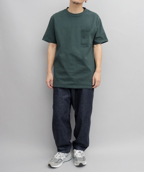 Goodwear（グッドウェア）の「7.6オンス USAコットン ポケット付き 半袖 Tシャツ レギュラーシルエット（Tシャツ/カットソー・メンズ・ホワイト/ベージュ/ブラウン/ブラウン系その他/ブラック/ブルー/カーキ/ピンク/ブラック系その他/グレー/パープル/ミント/ネイビー/グリーン/スミクロ/ブラウン系その他2・M/L/XL）」の20枚目の写真