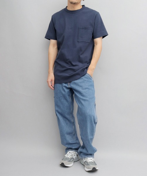 Goodwear（グッドウェア）の「7.6オンス USAコットン ポケット付き 半袖 Tシャツ レギュラーシルエット（Tシャツ/カットソー・メンズ・ホワイト/ベージュ/ブラウン/ブラウン系その他/ブラック/ブルー/カーキ/ピンク/ブラック系その他/グレー/パープル/ミント/ネイビー/グリーン/スミクロ/ブラウン系その他2・M/L/XL）」の22枚目の写真