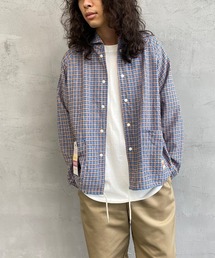 PAYDAY | [PAY DAY/ペイデイ] 別注 ショールカラーシアサッカービッグシャツジャケット/ユニセックス（チェック・ストライプ柄）(シャツ/ブラウス)