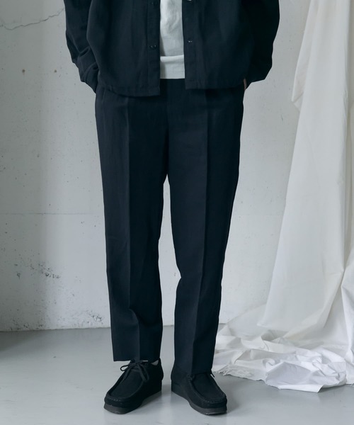 URBAN RESEARCH DOORS(アーバンリサーチドアーズ)の「White Label ウールリネン 2タックトラウザー(その他パンツ・メンズ・グレー系その他/ネイビー・SMALL/MEDIUM/LARGE)」の3枚目の写真