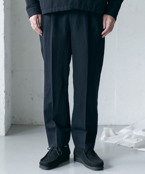 URBAN RESEARCH DOORS(アーバンリサーチドアーズ)の「White Label ウールリネン 2タックトラウザー(その他パンツ・メンズ・グレー系その他/ネイビー・SMALL/MEDIUM/LARGE)」の4枚目の写真