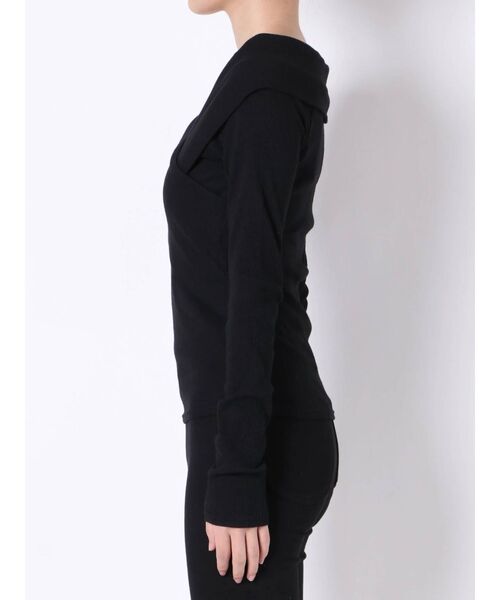 EMODA(エモダ)の「ギャザースリーブリブトップ(Tシャツ/カットソー・レディース・ブラック/ライトブルー/パープル・FREE)」の13枚目の写真