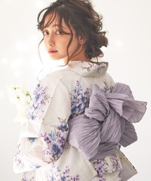 Dita | 1人で着られる浴衣5点セット 和歌山染工日本染め（ゆかた・しわへこ帯・下駄・着付け本・腰ひも）【K】(浴衣)