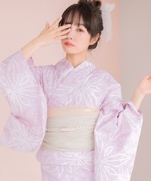 Dita | 1人で着られる浴衣5点セット 和歌山染工日本染め（ゆかた・しわへこ帯・下駄・着付け本・腰ひも）【K】(浴衣)