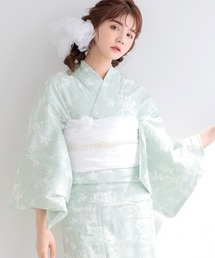 Dita 花柄 浴衣&浴衣帯&下駄 新品 Dita 花柄浴衣・帯セット（白地・紺帯） Dita 浴衣 レディース