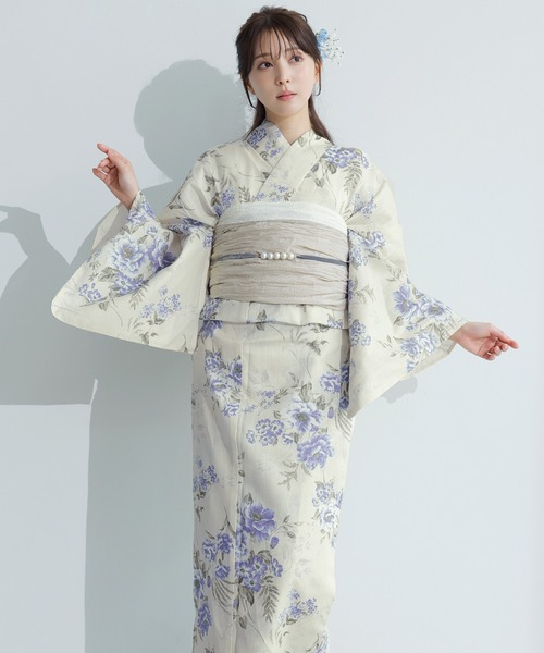 Dita（ディータ）の「1人で着られる浴衣5点セット 和歌山染工日本染め（ゆかた・しわへこ帯・下駄・着付け本・腰ひも）【K】（浴衣・レディース・その他8/その他6/その他5/その他2/その他1/その他3/その他4/その他7/その他10/その他9/その他11/その他12/その他14/その他13・FREE）」の11枚目の写真