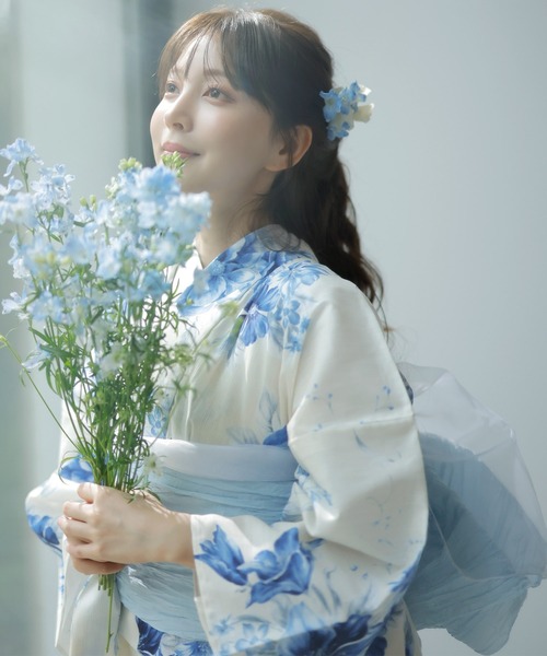 Dita（ディータ）の「1人で着られる浴衣5点セット 和歌山染工日本染め（ゆかた・しわへこ帯・下駄・着付け本・腰ひも）【K】（浴衣・レディース・その他8/その他6/その他5/その他2/その他1/その他3/その他4/その他7/その他10/その他9/その他11/その他12/その他14/その他13・FREE）」の12枚目の写真