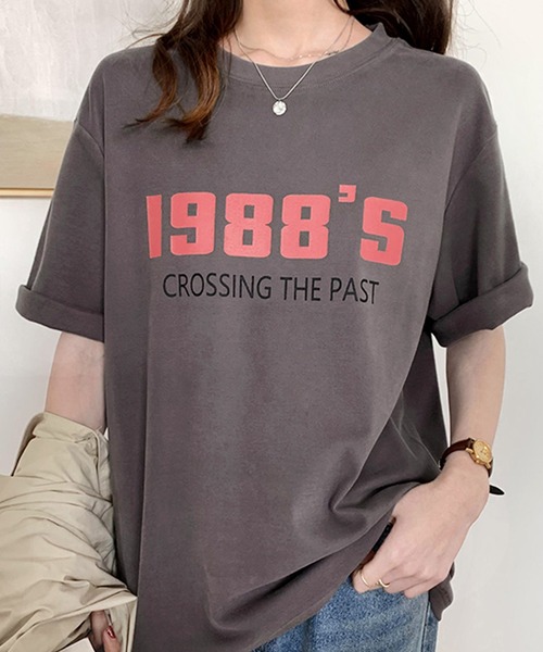 JUNOAH(ジュノア)の「カラーロゴプリントTシャツ(Tシャツ/カットソー・レディース・ホワイト/グレー/ダークグレー・MEDIUM/LARGE/X-LARGE)」の6枚目の写真