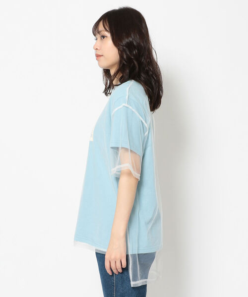 AVIREX(アヴィレックス)の「チュールコンビ プリントプルオーバー/ TULLE COMBI PRINT PULLOVER(Tシャツ/カットソー・レディース・ブラック/サックスブルー/オフホワイト・FREE)」の20枚目の写真