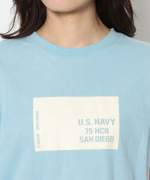 AVIREX(アヴィレックス)の「チュールコンビ プリントプルオーバー/ TULLE COMBI PRINT PULLOVER(Tシャツ/カットソー・レディース・ブラック/サックスブルー/オフホワイト・FREE)」の22枚目の写真