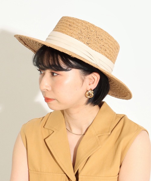 Factor=（ファクターイコール）の「シンプルペーパーハット（ハット・レディース・ベージュ/ライトベージュ・FREE）」の2枚目の写真