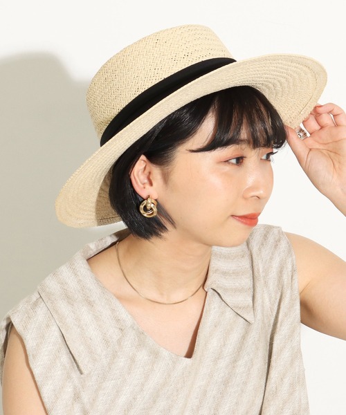Factor=（ファクターイコール）の「シンプルペーパーハット（ハット・レディース・ベージュ/ライトベージュ・FREE）」の5枚目の写真