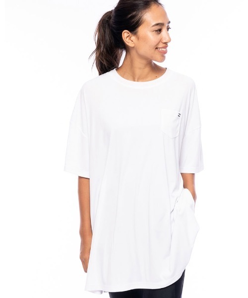 BILLABONG(ビラボン)の「BILLABONG レディース 【FOR SAND AND WATER】 RASH BIG TEE ラッシュTシャツワンピース【2021年春夏モデル】/ビラボン長袖ラッシュガード(水着)(ラッシュガード・レディース・ホワイト/グリーン/ブラック・LARGE/MEDIUM)」の10枚目の写真