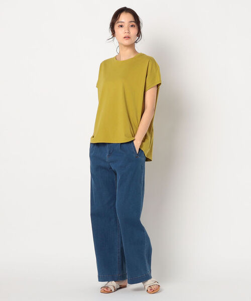 fredy repit（フレディレピ）の「[新色追加]ゆるワイドTシャツ（Tシャツ/カットソー・レディース・チャコールグレー/ベージュ/オフホワイト/サックスブルー/マスタード/キャメル/ブラック・38）」の16枚目の写真