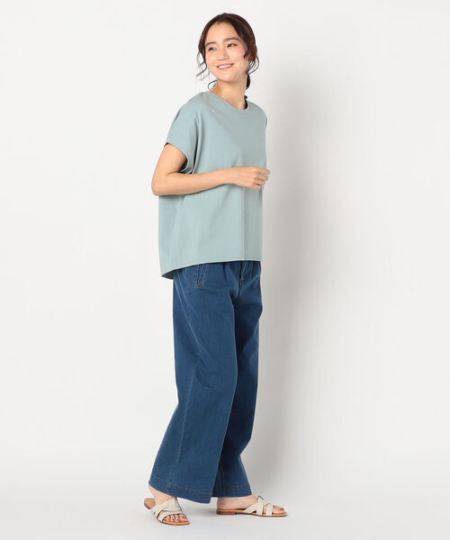 fredy repit（フレディレピ）の「[新色追加]ゆるワイドTシャツ（Tシャツ/カットソー・レディース・チャコールグレー/ベージュ/オフホワイト/サックスブルー/マスタード/キャメル/ブラック・38）」の17枚目の写真