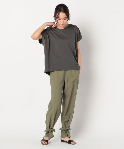 fredy repit（フレディレピ）の「[新色追加]ゆるワイドTシャツ（Tシャツ/カットソー・レディース・チャコールグレー/ベージュ/オフホワイト/サックスブルー/マスタード/キャメル/ブラック・38）」の20枚目の写真