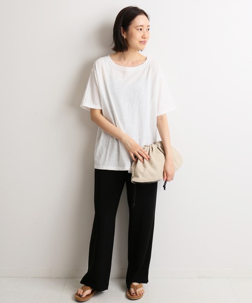 SLOBE IENA（スローブイエナ）の「バックロゴルーズTEE【手洗い可能】◆（Tシャツ/カットソー・レディース・ホワイト/グレー/ブラウン・FREE）」の11枚目の写真