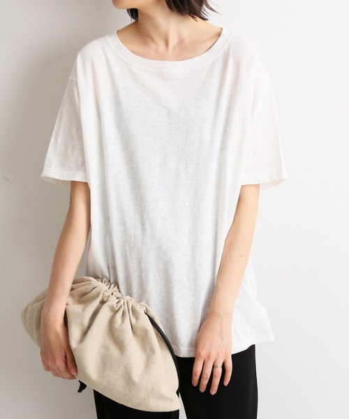 SLOBE IENA（スローブイエナ）の「バックロゴルーズTEE【手洗い可能】◆（Tシャツ/カットソー・レディース・ホワイト/グレー/ブラウン・FREE）」の16枚目の写真