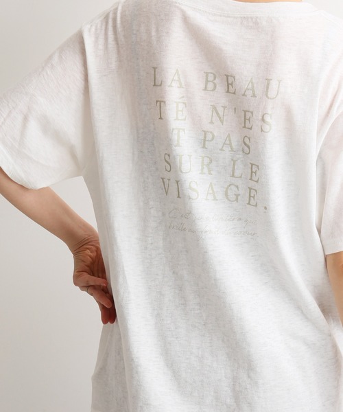 SLOBE IENA（スローブイエナ）の「バックロゴルーズTEE【手洗い可能】◆（Tシャツ/カットソー・レディース・ホワイト/グレー/ブラウン・FREE）」の21枚目の写真