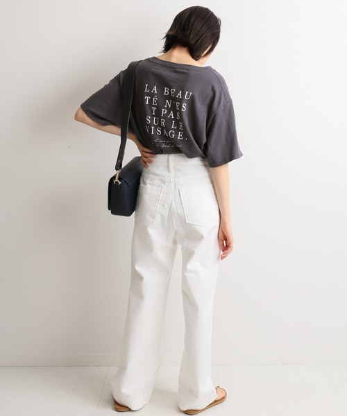 SLOBE IENA（スローブイエナ）の「バックロゴルーズTEE【手洗い可能】◆（Tシャツ/カットソー・レディース・ホワイト/グレー/ブラウン・FREE）」の13枚目の写真