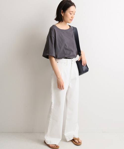 SLOBE IENA（スローブイエナ）の「バックロゴルーズTEE【手洗い可能】◆（Tシャツ/カットソー・レディース・ホワイト/グレー/ブラウン・FREE）」の12枚目の写真