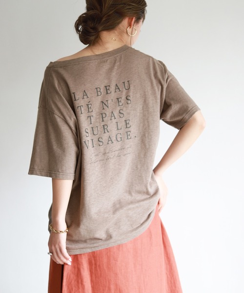 SLOBE IENA（スローブイエナ）の「バックロゴルーズTEE【手洗い可能】◆（Tシャツ/カットソー・レディース・ホワイト/グレー/ブラウン・FREE）」の22枚目の写真