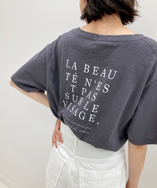 SLOBE IENA（スローブイエナ）の「バックロゴルーズTEE【手洗い可能】◆（Tシャツ/カットソー・レディース・ホワイト/グレー/ブラウン・FREE）」の8枚目の写真