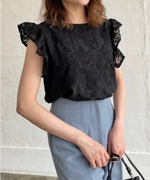 DAIS-Y | 総レース 肩フリル ノースリーブ スカラップブラウス(シャツ/ブラウス)